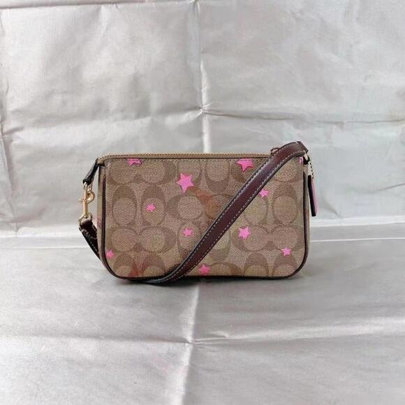 Coach C7294 Nolita 19 In Signature Canvas With Disco Star Print In Khaki Multi